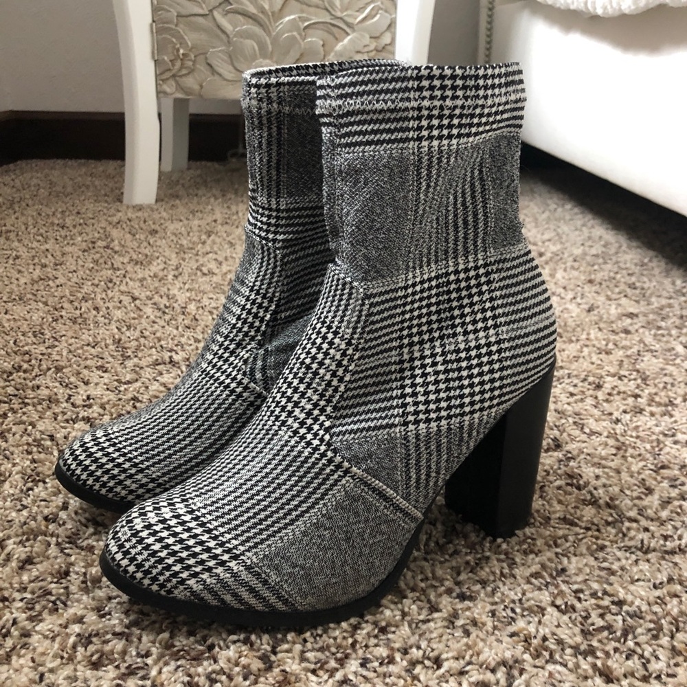 Plaid booties